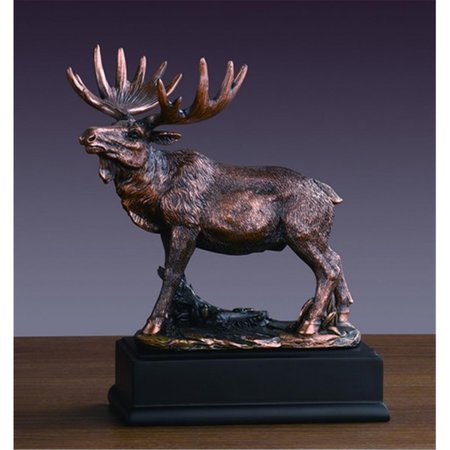 MARIAN IMPORTS Marian Imports F53157 Moose Bronze Plated Resin Sculpture 53157